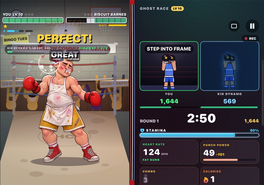 Ghost race: your score and your friend's ghost side by side