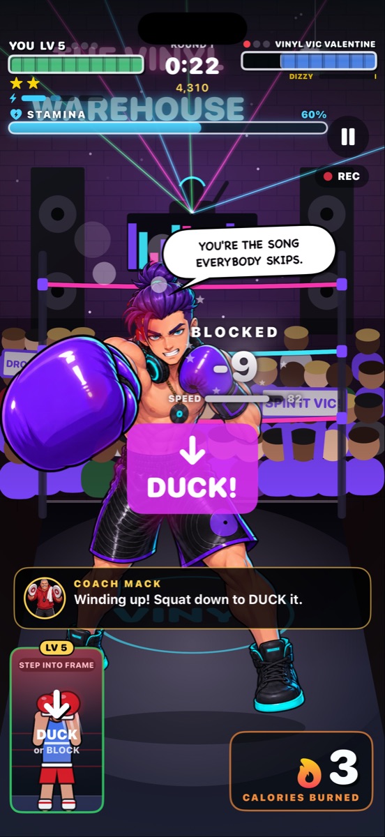 Incoming punch with the DUCK cue on iPhone 17 Pro Max